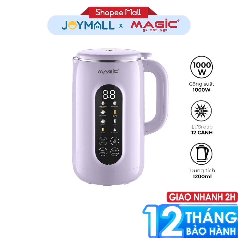 Máy xay nấu sữa hạt đa năng MAGIC A-100 1200ml, Hàng chính hãng, lưỡi dao 8 cánh đa chiều - JoyMall