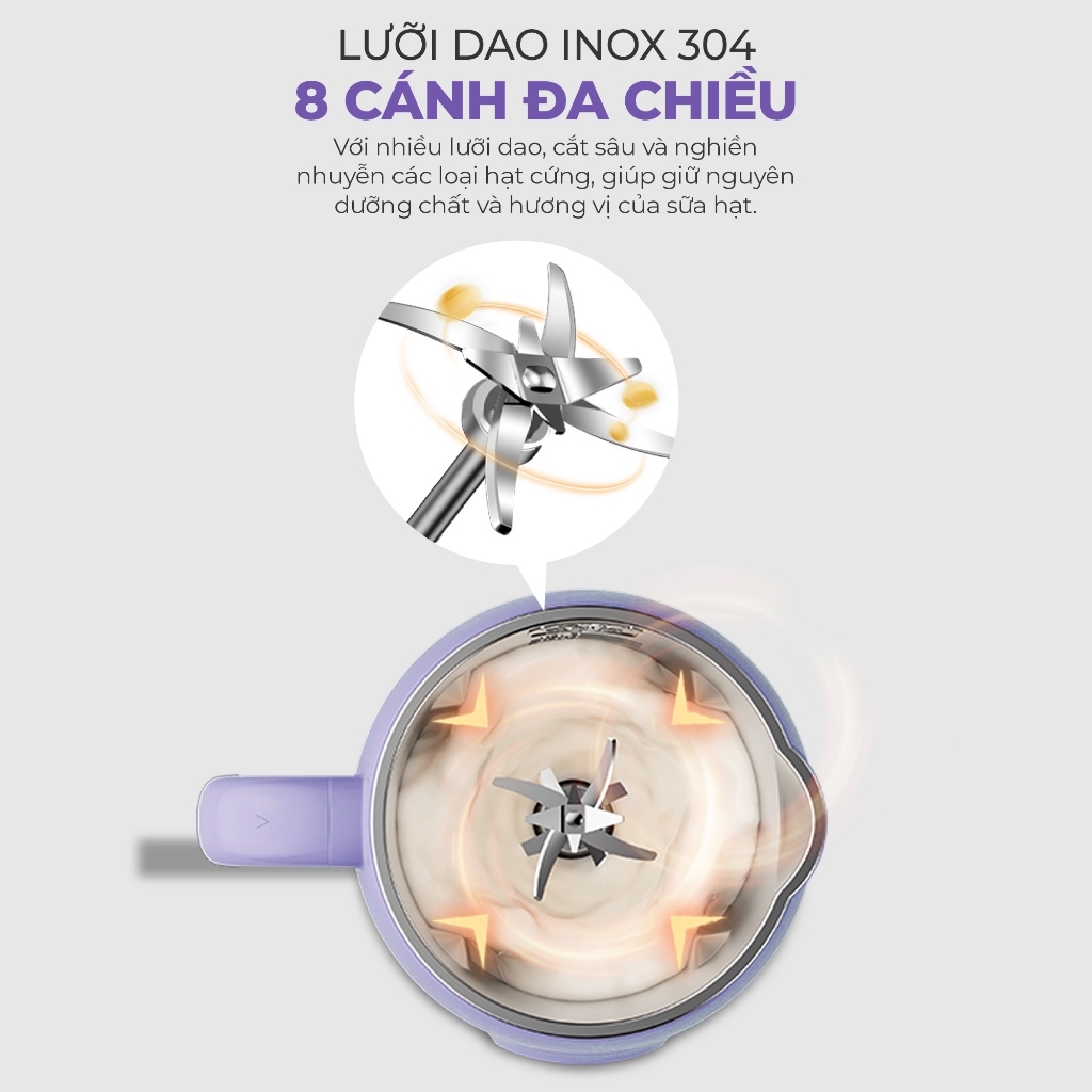 Máy xay nấu sữa hạt đa năng MAGIC A-100 1200ml, Hàng chính hãng, lưỡi dao 8 cánh đa chiều - JoyMall