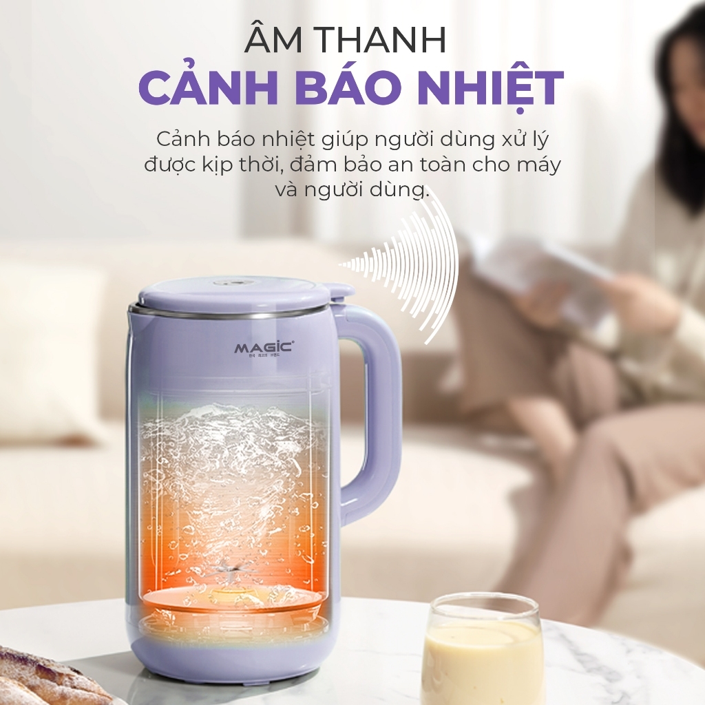 Máy xay nấu sữa hạt đa năng MAGIC A-100 1200ml, Hàng chính hãng, lưỡi dao 8 cánh đa chiều - JoyMall