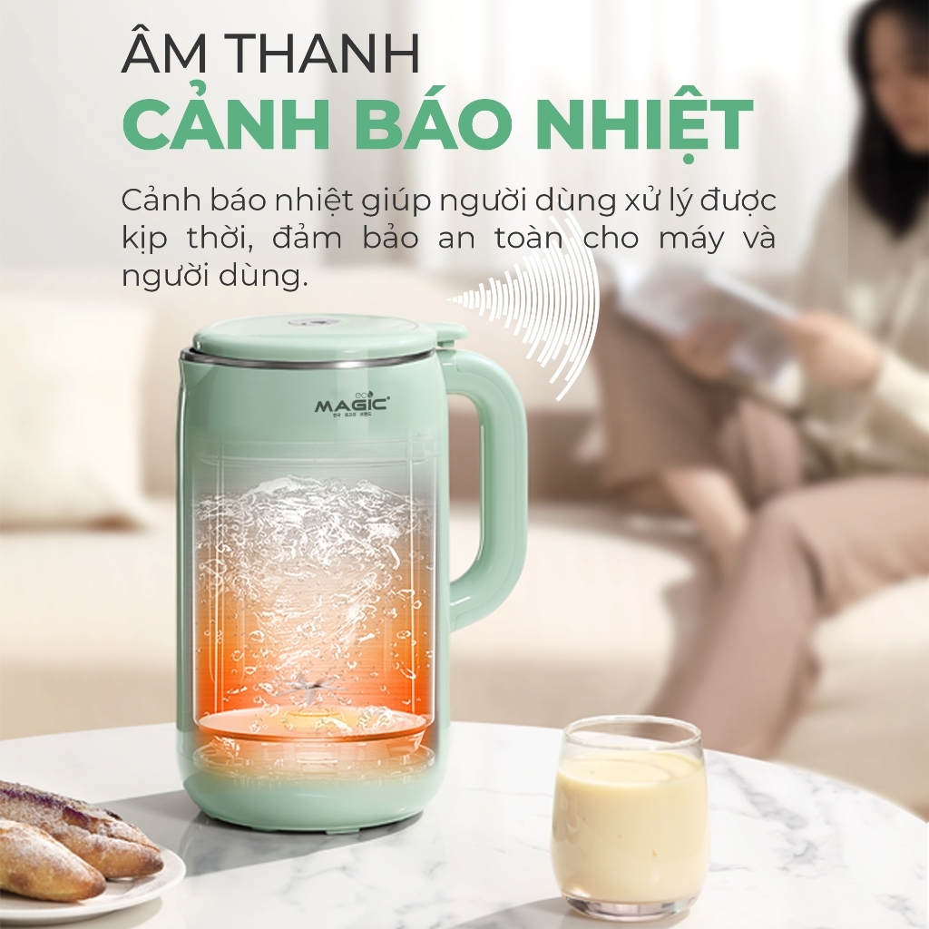 Máy xay nấu sữa hạt đa năng MAGIC Eco AC-55 1.2L 1000W, Hàng chính hãng, lưỡi dao 8 cánh - JoyMall