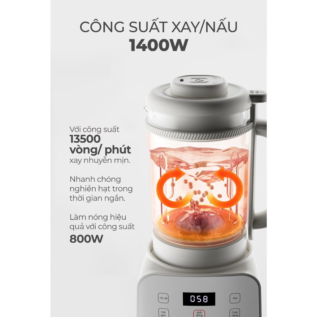 Máy xay nấu sữa hạt đa năng MAGIC Eco AC-143 1.75L, Hàng chính hãng, lớp men chống dính - JoyMall