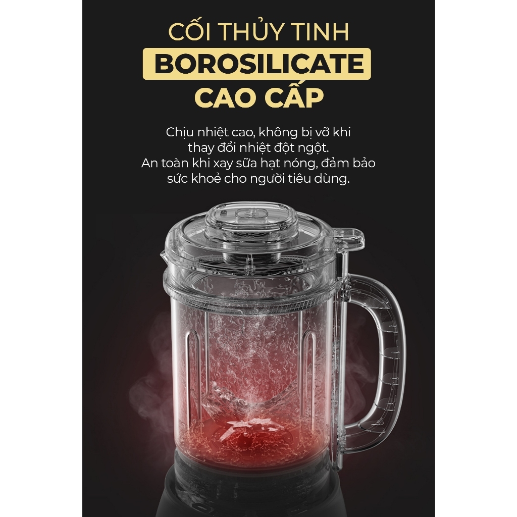 Máy xay nấu sữa hạt đa năng MAGIC Eco AC-143 1.75L, Hàng chính hãng, lớp men chống dính - JoyMall