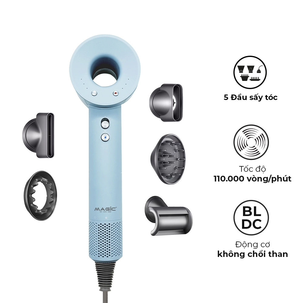 Máy sấy tóc MAGIC A-030 A-032 A-033, Hàng chính hãng, 5 đầu sấy, 3 cấp nhiệt, giảm tiếng ồn -JoyMall