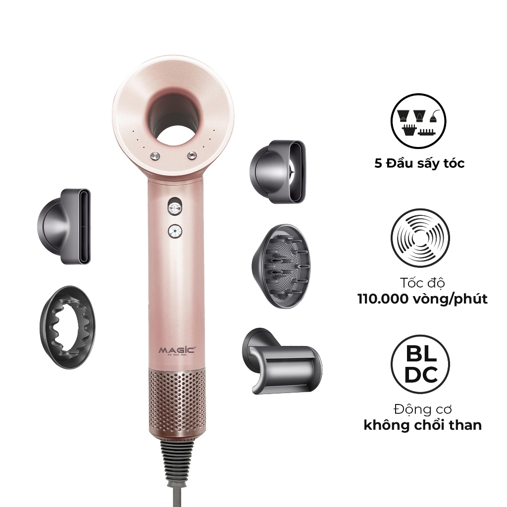 Máy sấy tóc MAGIC A-030 A-032 A-033, Hàng chính hãng, 5 đầu sấy, 3 cấp nhiệt, giảm tiếng ồn -JoyMall