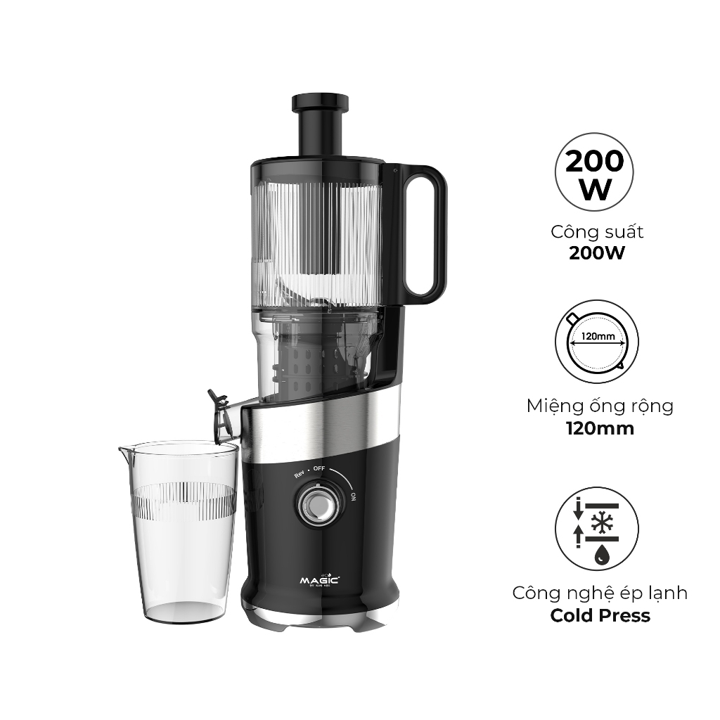Máy ép chậm miệng rộng MAGIC Eco AC-146, Hàng chính hãng, lưới lọc 3 tầng, tháo lắp đơn giản-JoyMall