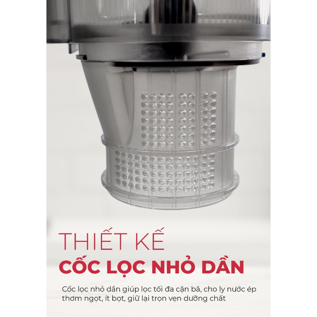 Máy ép chậm miệng rộng MAGIC Eco AC-148, Hàng chính hãng, trục xoay nằm dọc, tháo lắp 5s - JoyMall