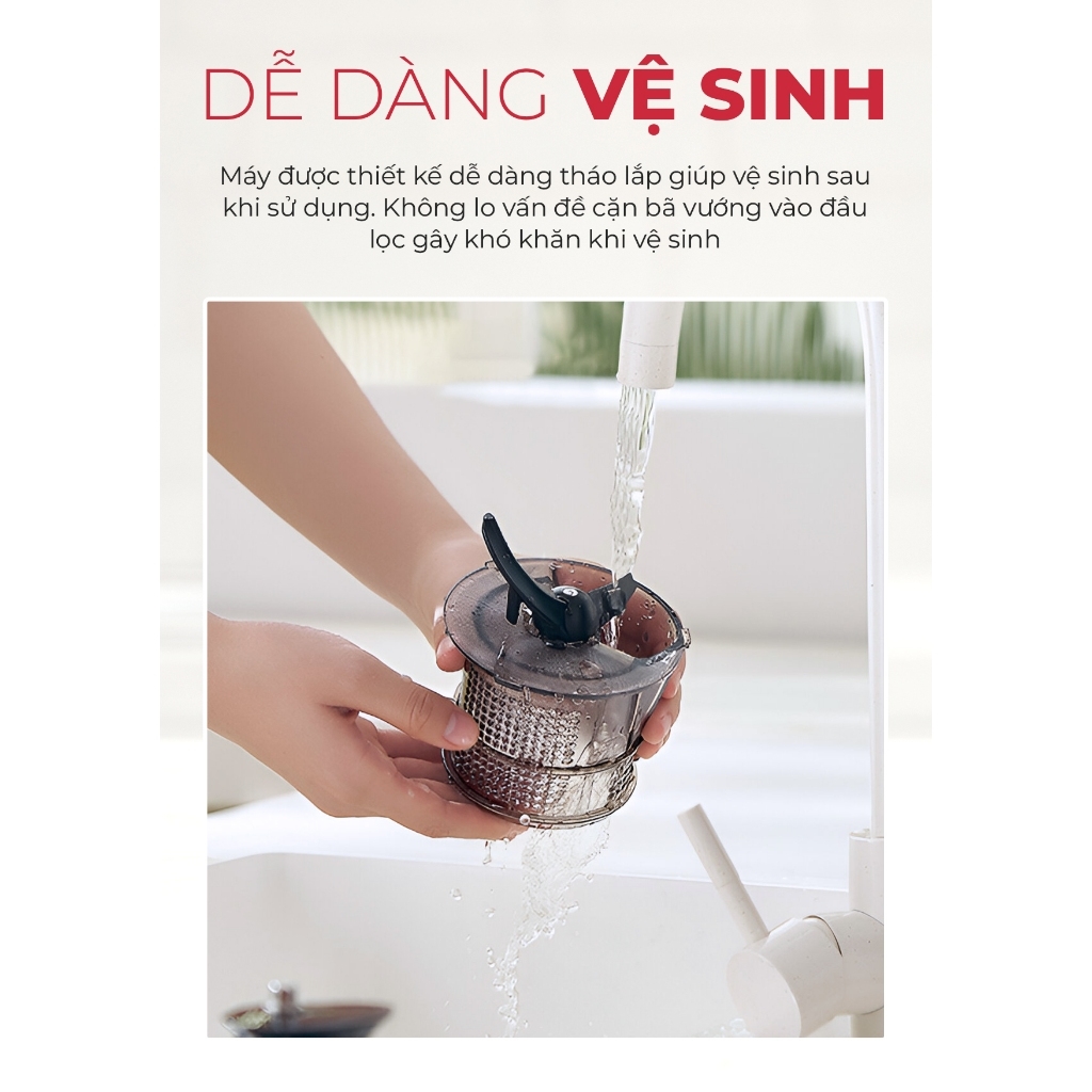 Máy ép chậm miệng rộng MAGIC Eco AC-148, Hàng chính hãng, trục xoay nằm dọc, tháo lắp 5s - JoyMall