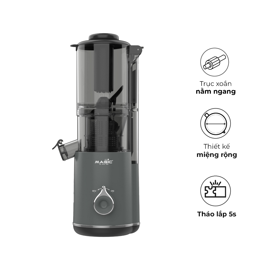 Máy ép chậm miệng rộng MAGIC Eco AC-148, Hàng chính hãng, trục xoay nằm dọc, tháo lắp 5s - JoyMall