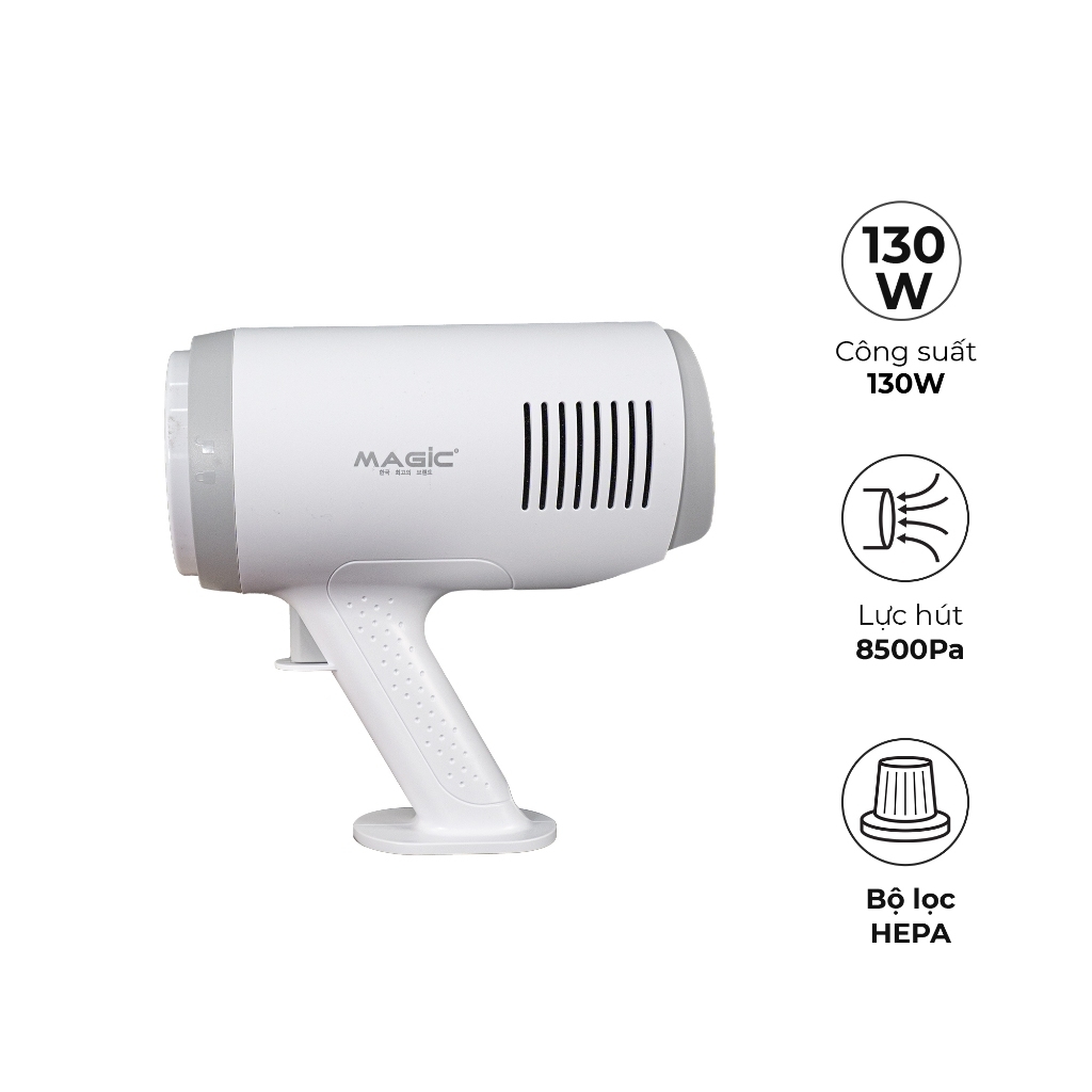 Máy hút bụi cầm tay không dây MAGIC A-061 A-062 130W, Hàng chính hãng,lực hút 8500Pa, 2 in 1-JoyMall