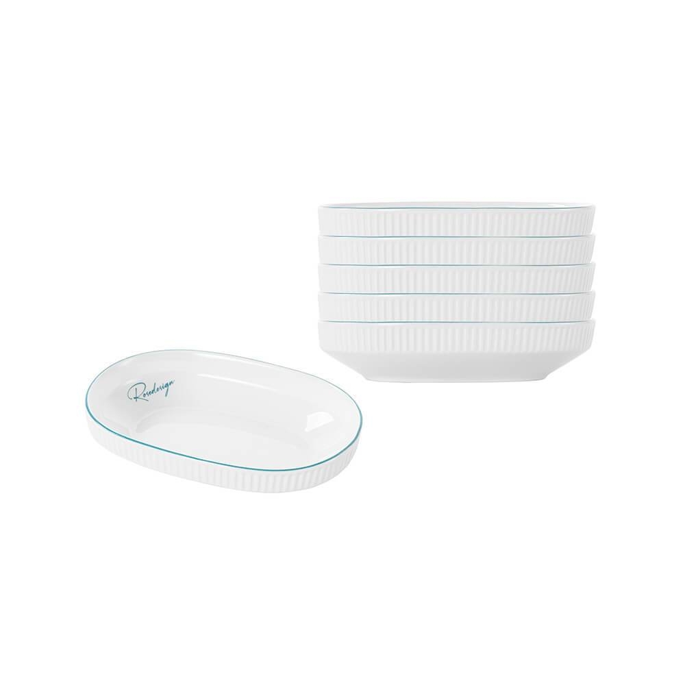 Bộ 6 đĩa gốm sứ Elmich Rosedesign EL-0261 EL-0262 EL-0263, Hàng chính hãng, thiết kế sang trọng - JoyMall