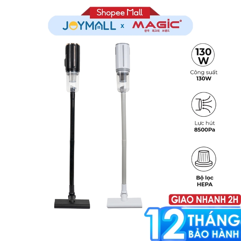 Máy hút bụi cầm tay không dây MAGIC A-061 A-062 130W, Hàng chính hãng,lực hút 8500Pa, 2 in 1-JoyMall