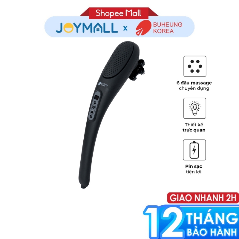Máy massage cầm tay BUHEUNG MK-301, Hàng chính hãng, 6 đầu massage, pin sạc tiện lợi - JoyMall