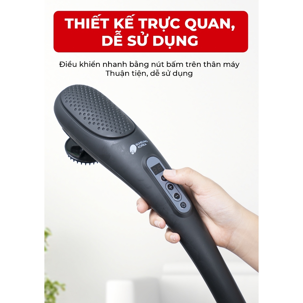 Máy massage cầm tay BUHEUNG MK-301, Hàng chính hãng, 6 đầu massage, pin sạc tiện lợi - JoyMall