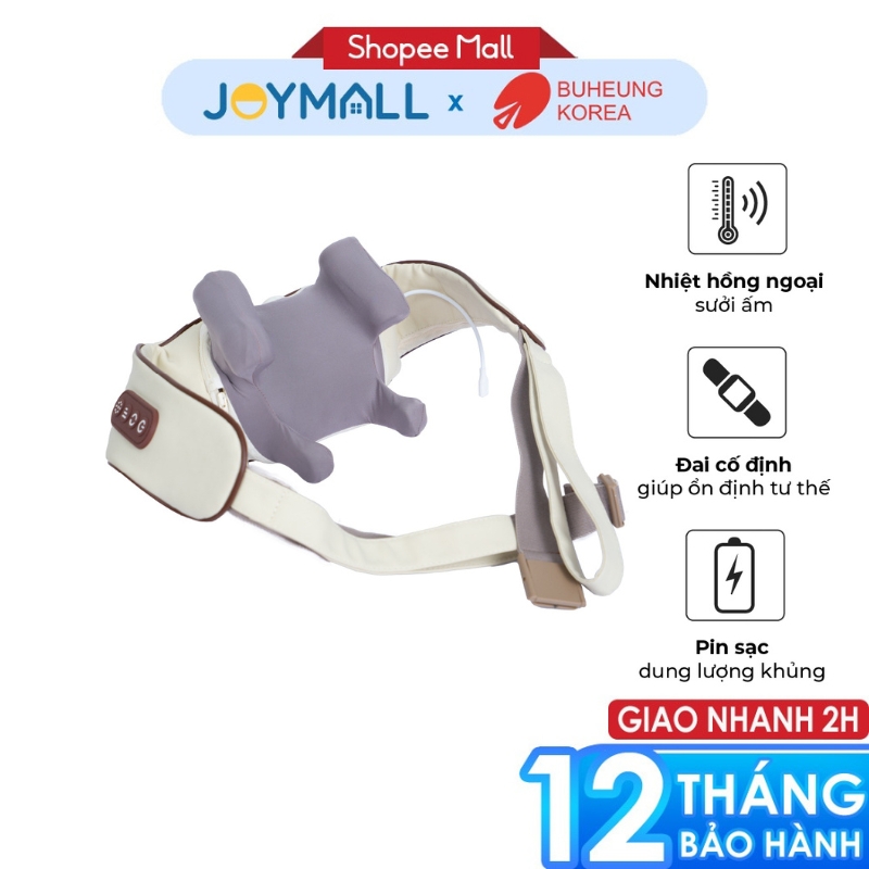 Máy massage cổ vai gáy Buheung MK-332, Hàng chính hãng, có đai cố định, sưởi ấm hồng ngoại - JoyMall