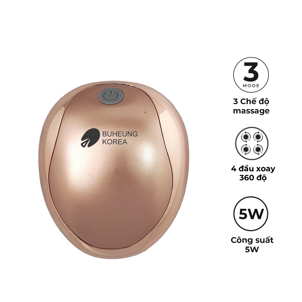 Máy massage đầu Buheung MK-341 5W, Hàng chính hãng, 3 chế độ massage, 4 đầu xoay 360 độ - JoyMall