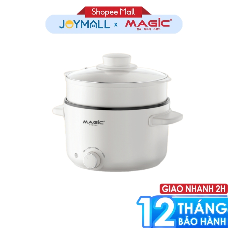 Nồi lẩu điện đa năng MAGIC A-042 2.5L, Hàng chính hãng, núm vặn chỉnh nhiệt độ, có khay hấp -JoyMall