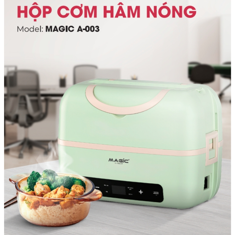 Hộp nấu và hâm nóng thức ăn MAGIC A-003 1.2L, Hàng chính hãng, tay cầm tiện lợi, bảng điều khiển đa năng - JoyMall