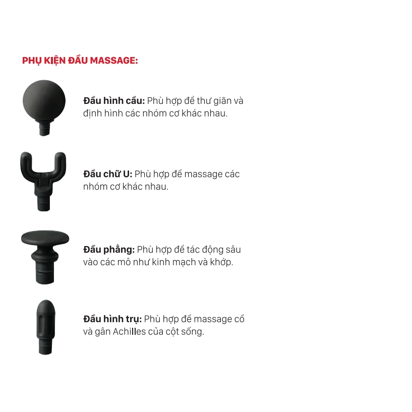 Máy massage cầm tay Buheung MK-229, Hàng chính hãng, nhỏ gọn tiện lợi, kèm 4 đầu massage - JoyMall