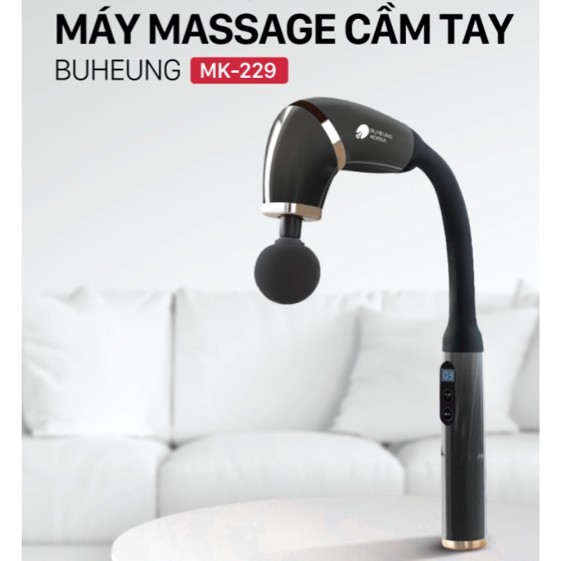 Máy massage cầm tay Buheung MK-229, Hàng chính hãng, nhỏ gọn tiện lợi, kèm 4 đầu massage - JoyMall