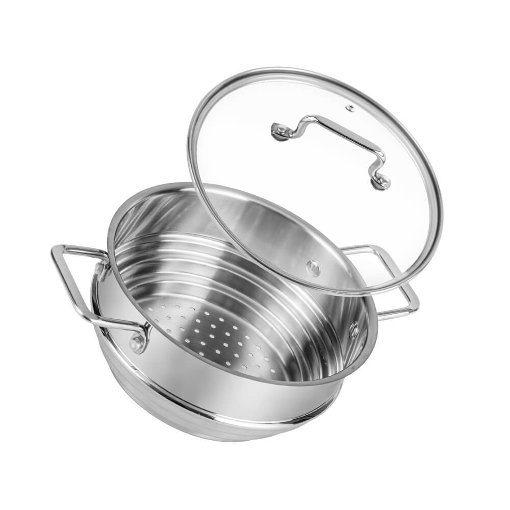 Xửng hấp đa năng inox 304 Elmich EL-2420OL EL-8260 size 16,18,20cm, Hàng chính hãng, 3 tầng -JoyMall