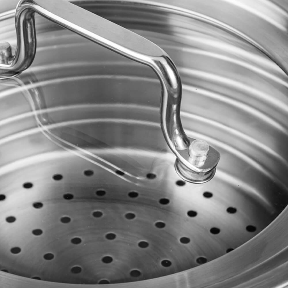 Xửng hấp đa năng inox 304 Elmich EL-2420OL EL-8260 size 16,18,20cm, Hàng chính hãng, 3 tầng -JoyMall