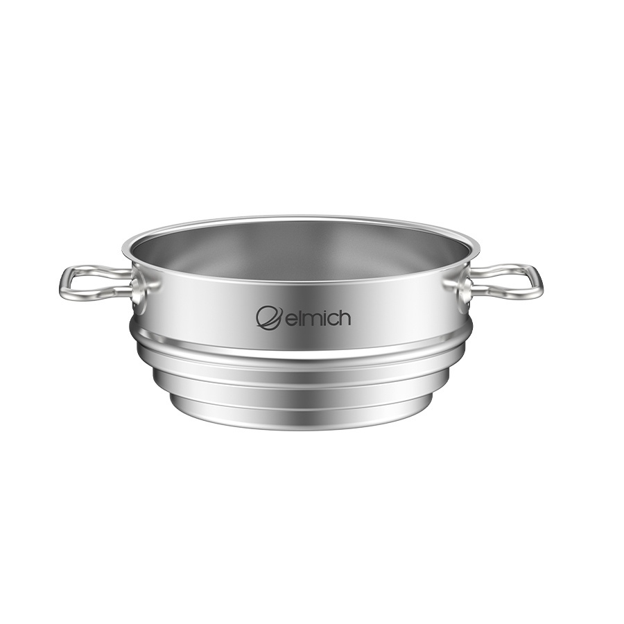 Xửng hấp đa năng inox 304 Elmich EL-2420OL EL-8260 size 16,18,20cm, Hàng chính hãng, 3 tầng -JoyMall
