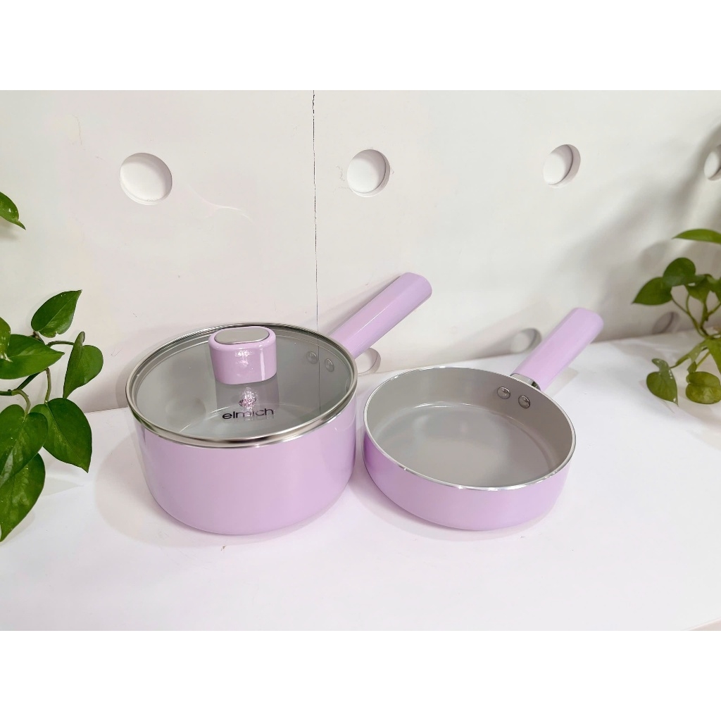 Bộ nồi chảo chống dính Elmich Baby full induction EL-5221LA16 size 16cm, Hàng chính hãng, đáy từ- JoyMall