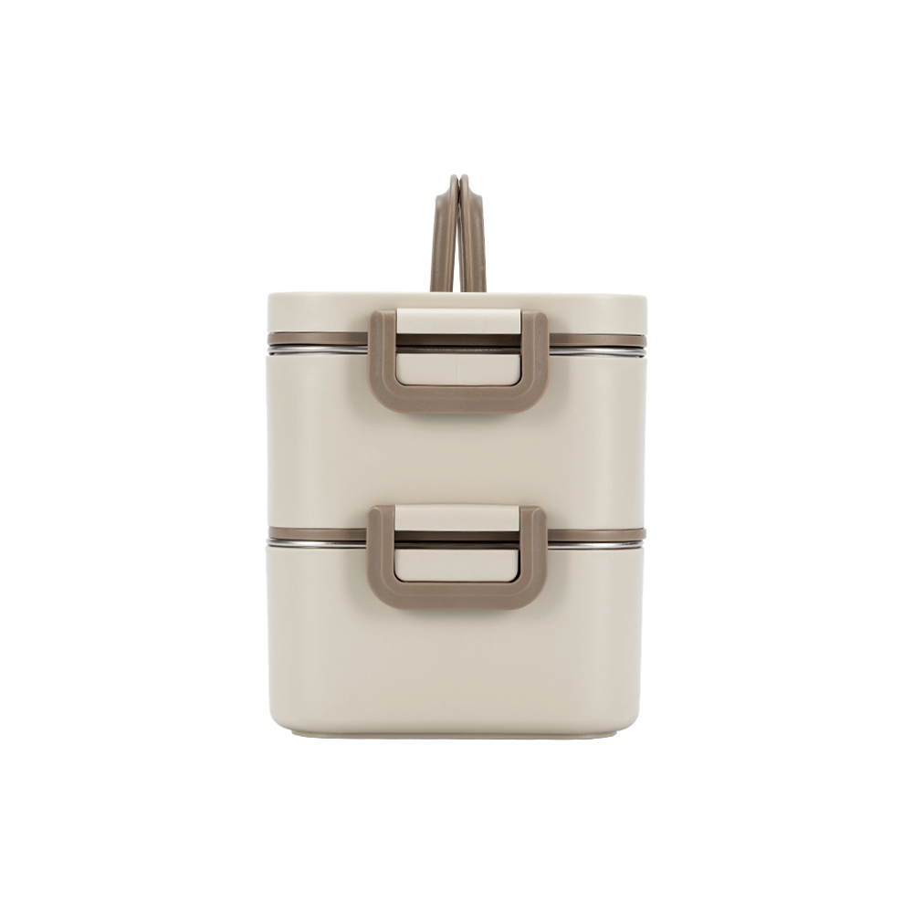 Hộp cơm 2 tầng inox 304 Elmich EL8381 1.3L, Hàng chính hãng,quai xách tiện lợi,kèm thìa nhựa-JoyMall