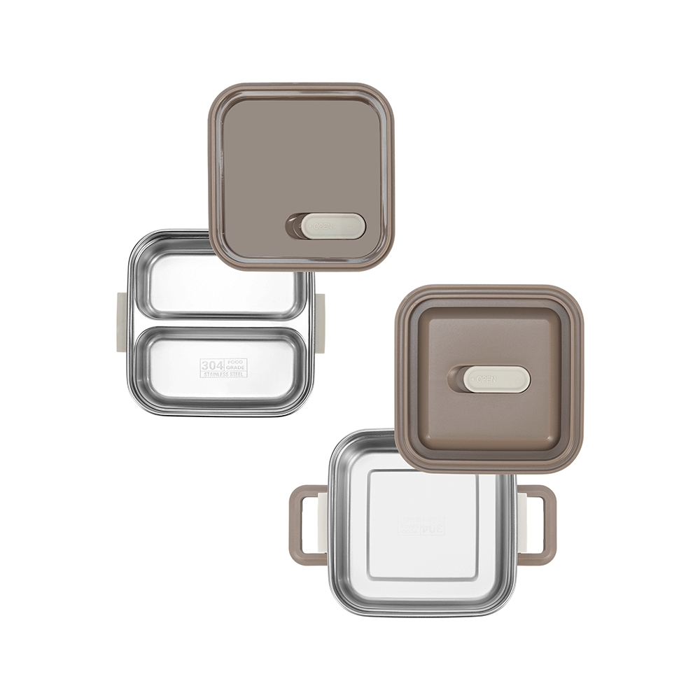 Hộp cơm 2 tầng inox 304 Elmich EL8381 1.3L, Hàng chính hãng,quai xách tiện lợi,kèm thìa nhựa-JoyMall