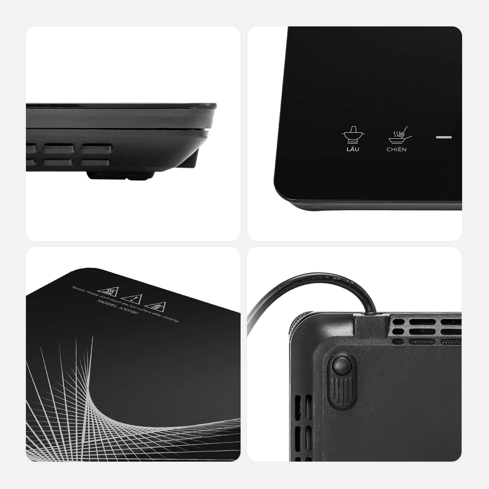 Bếp từ đơn Elmich ICE-9180, Hàng chính hãng, kính ceramic chịu lực, tự ngắt khi quá nhiệt - JoyMall