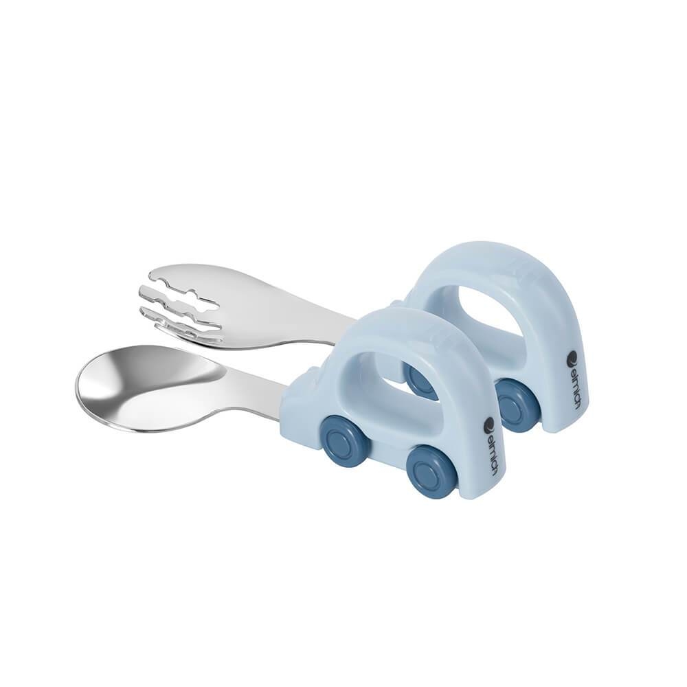 Bộ thìa nĩa cho bé Elmich EL0028 EL0034, Hàng chính hãng, họa tiết đáng yêu,inox 316 an toàn-JoyMall
