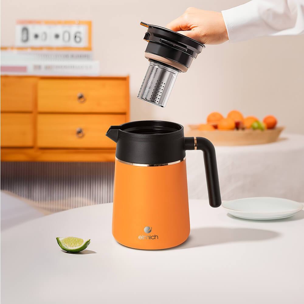 Bình giữ nhiệt gia đình inox 304 Elmich EL8372 1L, Hàng chính hãng, tay cầm tiện lợi - JoyMall