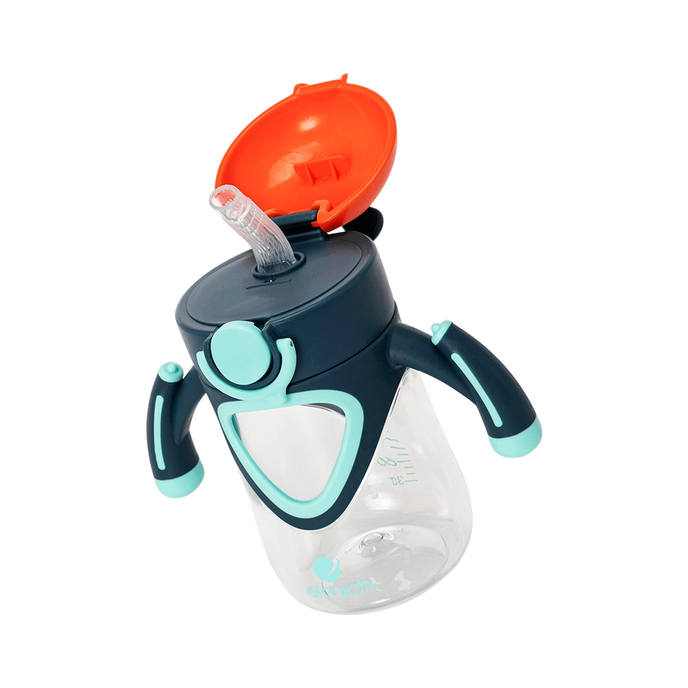 Bình nước trẻ em Elmich BabyCare EL8369 240ml, Hàng chính hãng, nhựa Tritan, ống hút lọc cặn-JoyMall