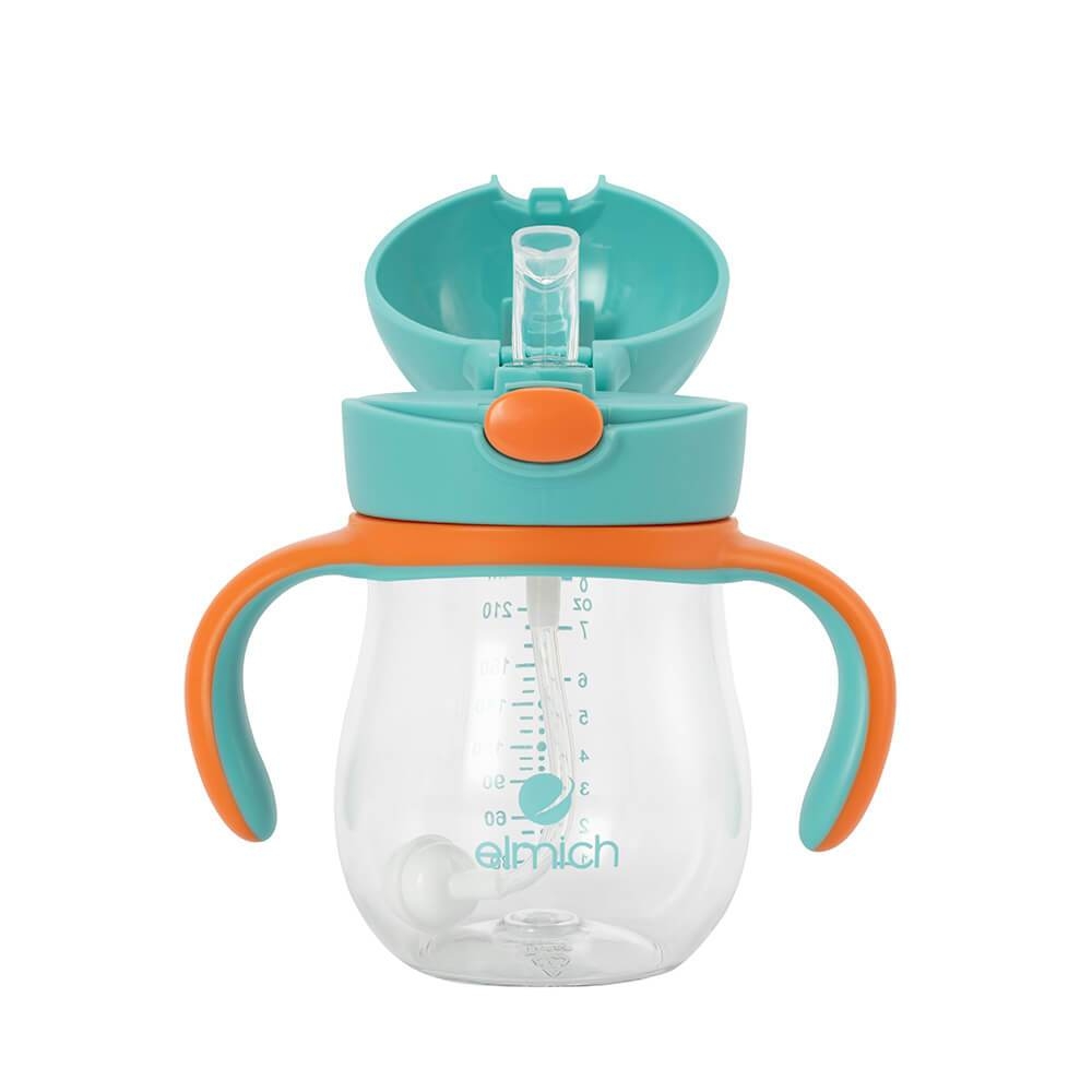 Bình nước trẻ em Elmich BabyCare EL8367 240ml, Hàng chính hãng, nhựa Tritan, ống hút lọc cặn-JoyMall