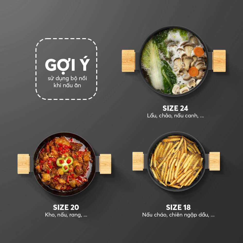 Nồi chống dính vân gỗ Elmich Nature EL-5206 nhiều size, Hàng chính hãng, bắt từ siêu nhanh - JoyMall