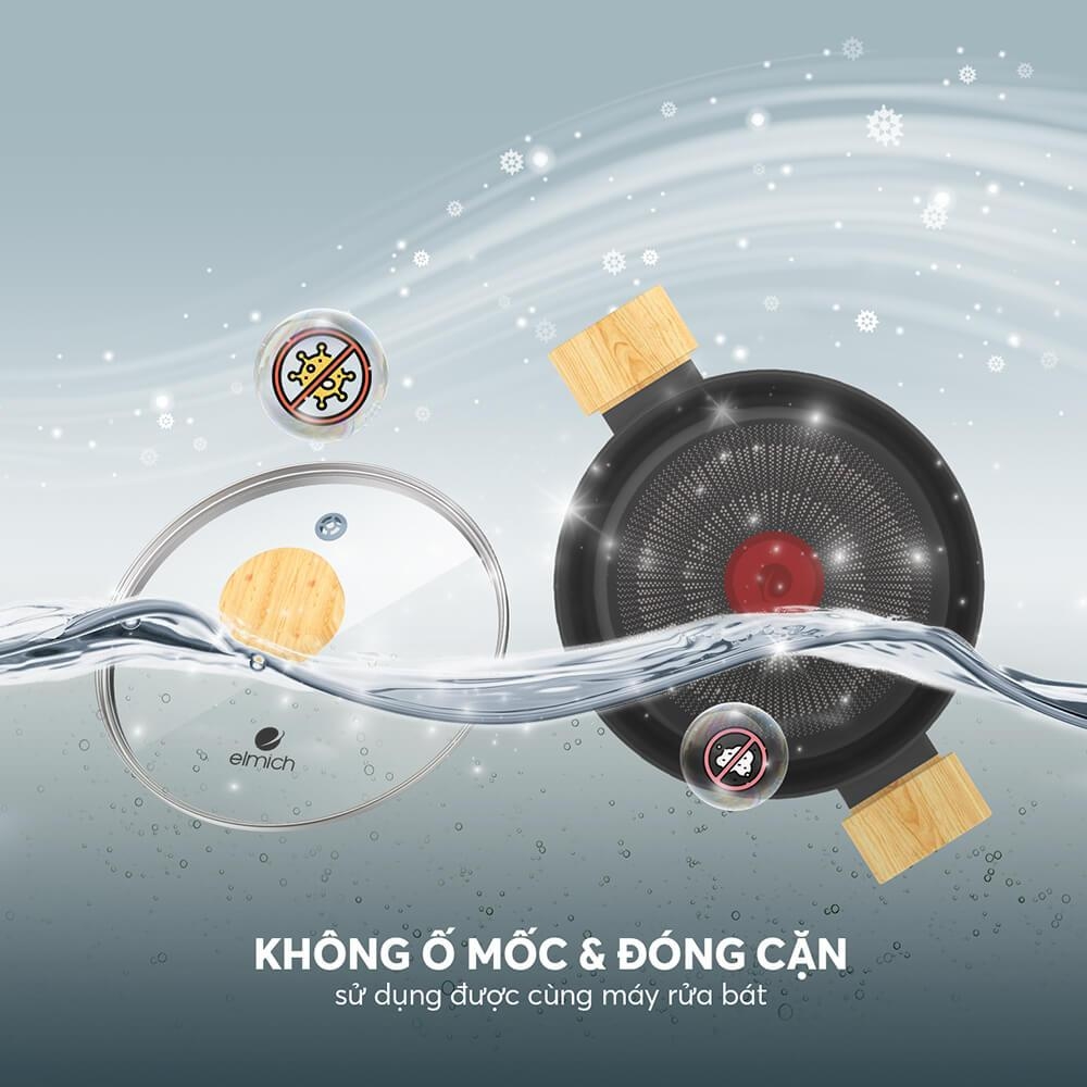 Nồi chống dính vân gỗ Elmich Nature EL-5206 nhiều size, Hàng chính hãng, bắt từ siêu nhanh - JoyMall
