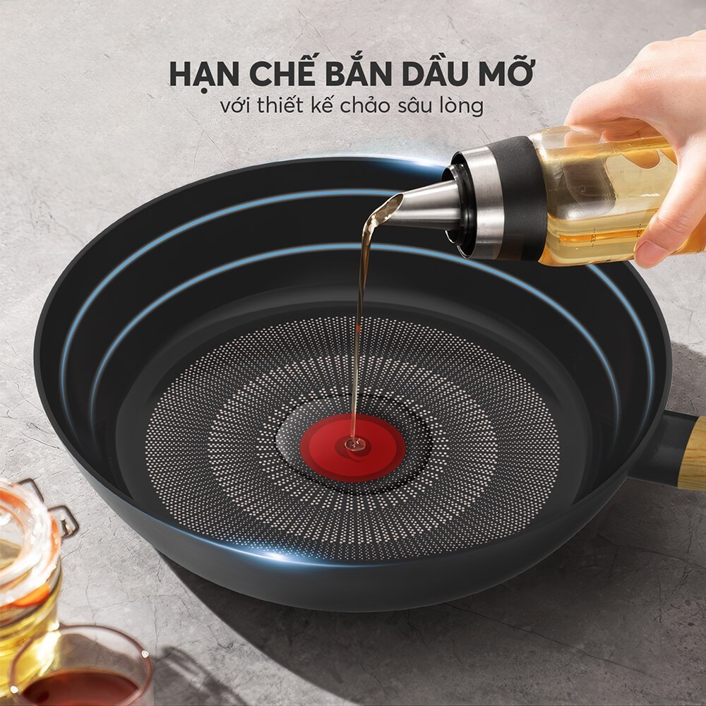 Chảo chống dính vân gỗ Elmich Nature EL-5947 nhiều size, Hàng chính hãng, bắt từ nhanh - JoyMall
