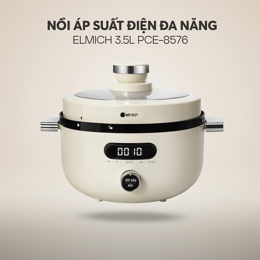 Nồi áp suất điện đa năng Elmich PCE-8576 3,5L, Hàng chính hãng, 6 chế độ nấu, màn hình LCD - JoyMall