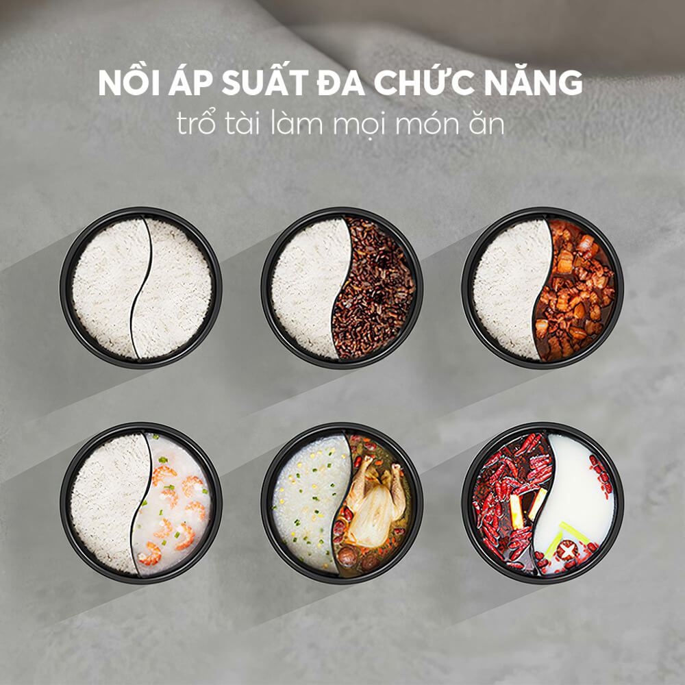 Nồi áp suất điện đa năng Elmich PCE-8576 3,5L, Hàng chính hãng, 6 chế độ nấu, màn hình LCD - JoyMall