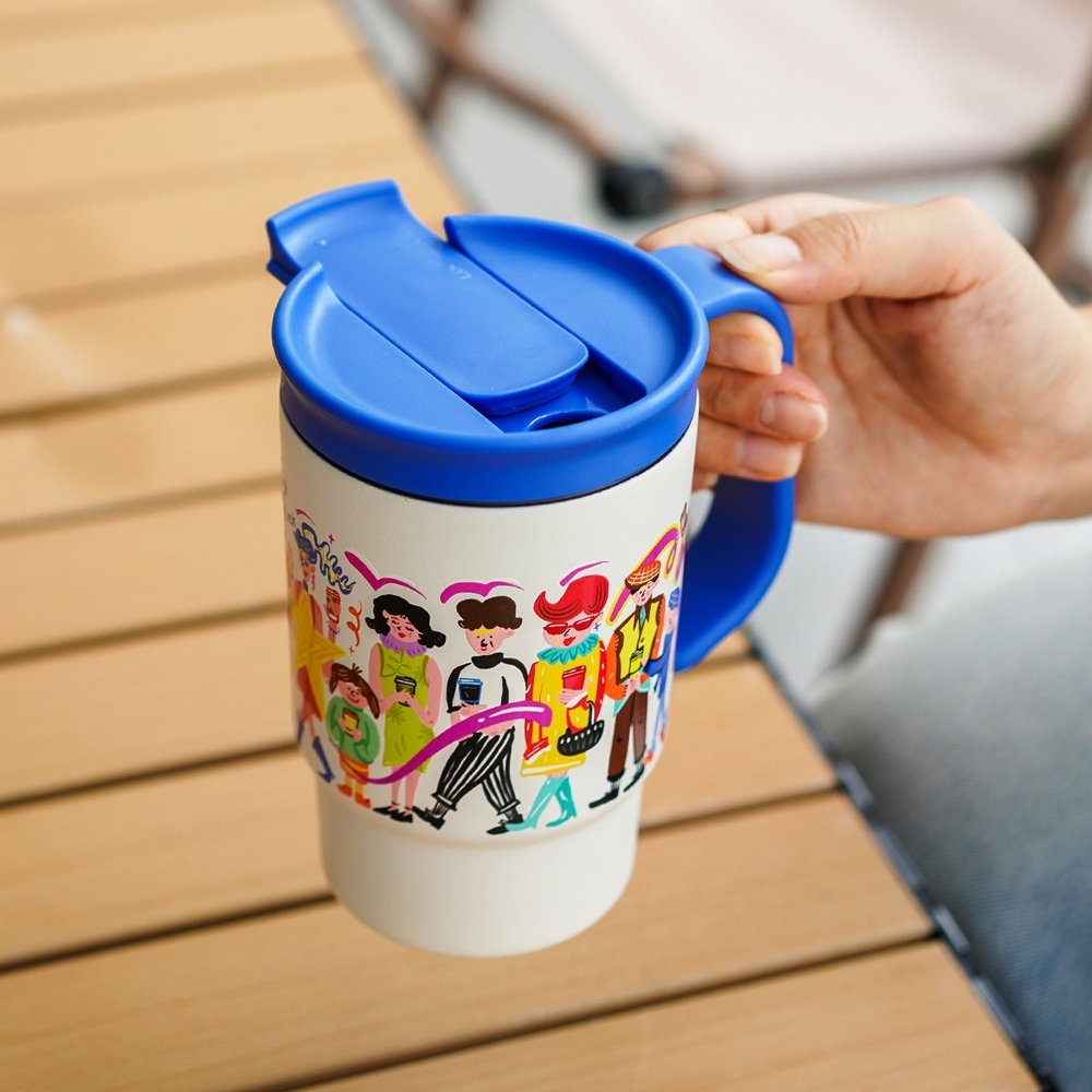 Ly giữ nhiệt LocknLock Vacuum Tumbler LHC3340BLU_TL 400ml, Hàng chính hãng, 3 nắp đậy, có ống hút - JoyMall