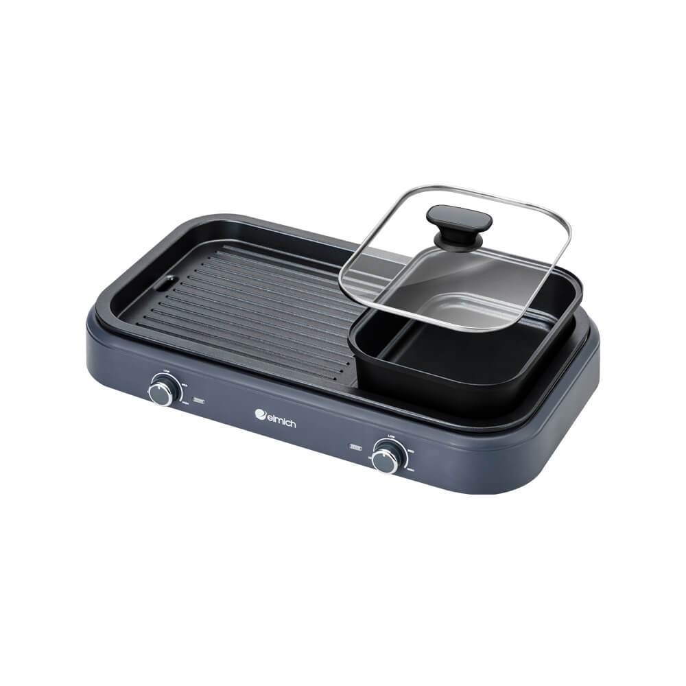 Bếp nướng lẩu đa năng Elmich HGE-3908 1700W, Hàng chính hãng,lẩu nướng 2 trong 1,dễ tháo rời-JoyMall