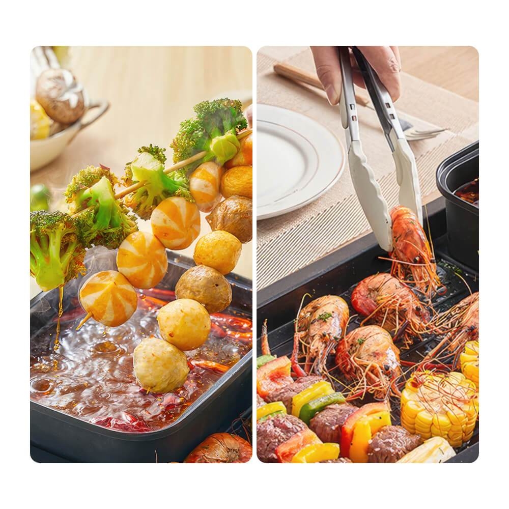 Bếp nướng lẩu đa năng Elmich HGE-3908 1700W, Hàng chính hãng,lẩu nướng 2 trong 1,dễ tháo rời-JoyMall