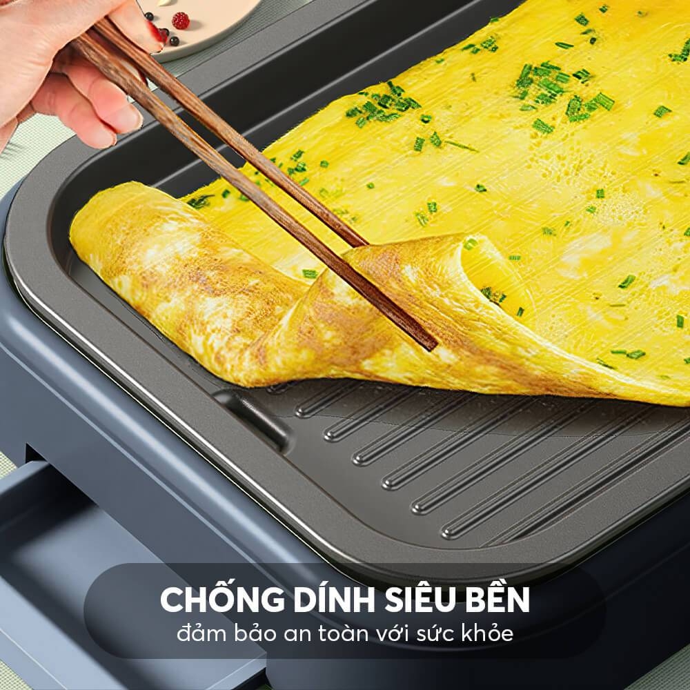 Bếp nướng lẩu đa năng Elmich HGE-3908 1700W, Hàng chính hãng,lẩu nướng 2 trong 1,dễ tháo rời-JoyMall