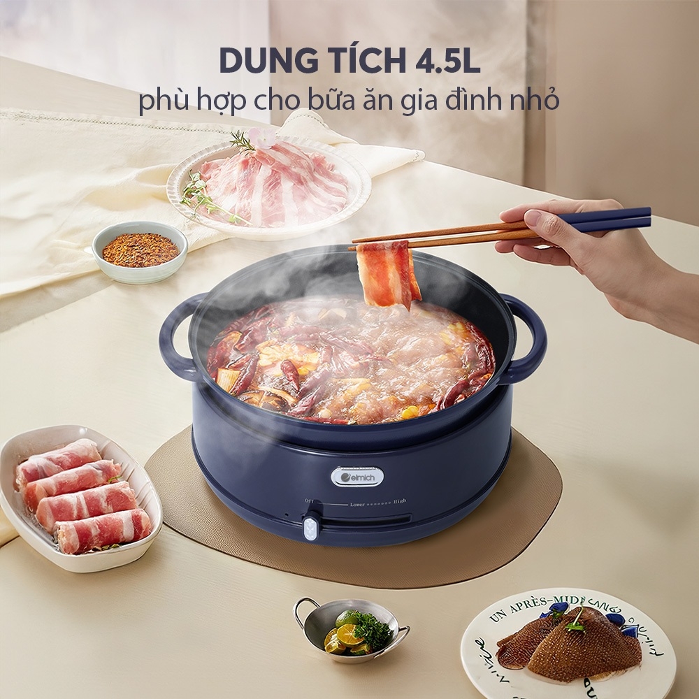 Nồi lẩu điện Elmich MPE-9177 4.5L, Hàng chính hãng, lòng nồi dạng rời, vỏ nhựa cao cấp - JoyMall