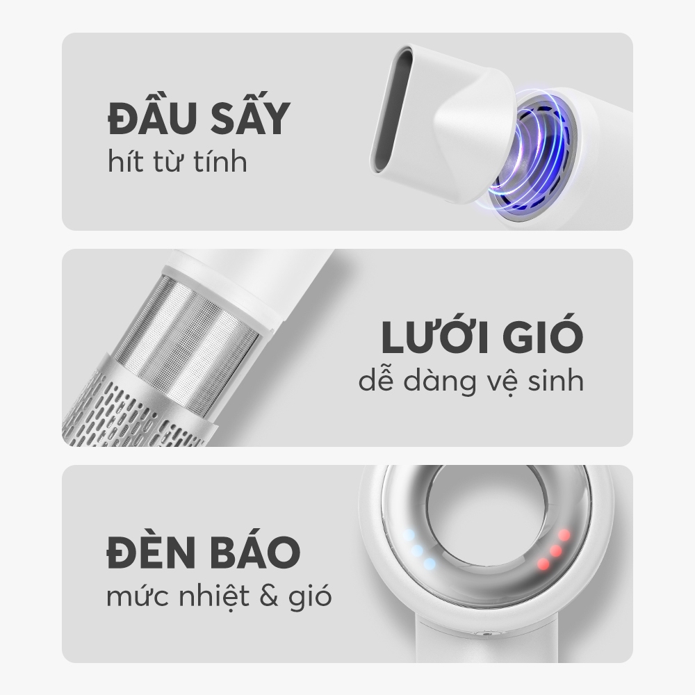 Máy Sấy Tóc Ion Elmich HDE8593, Hàng Chính Hãng, Công Nghệ Sấy Không Cánh, Kèm Đầu Sấy - JoyMall