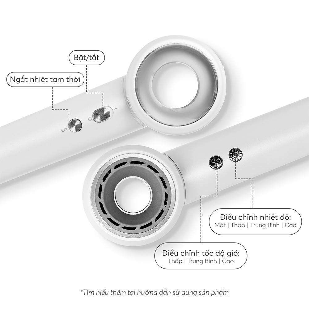 Máy Sấy Tóc Ion Elmich HDE8593, Hàng Chính Hãng, Công Nghệ Sấy Không Cánh, Kèm Đầu Sấy - JoyMall