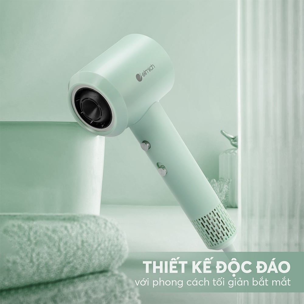Máy Sấy Tóc Ion Elmich HDE-8592, Hàng Chính Hãng, Công Nghệ Sấy Không Cánh, Kèm Đầu Sấy - JoyMall