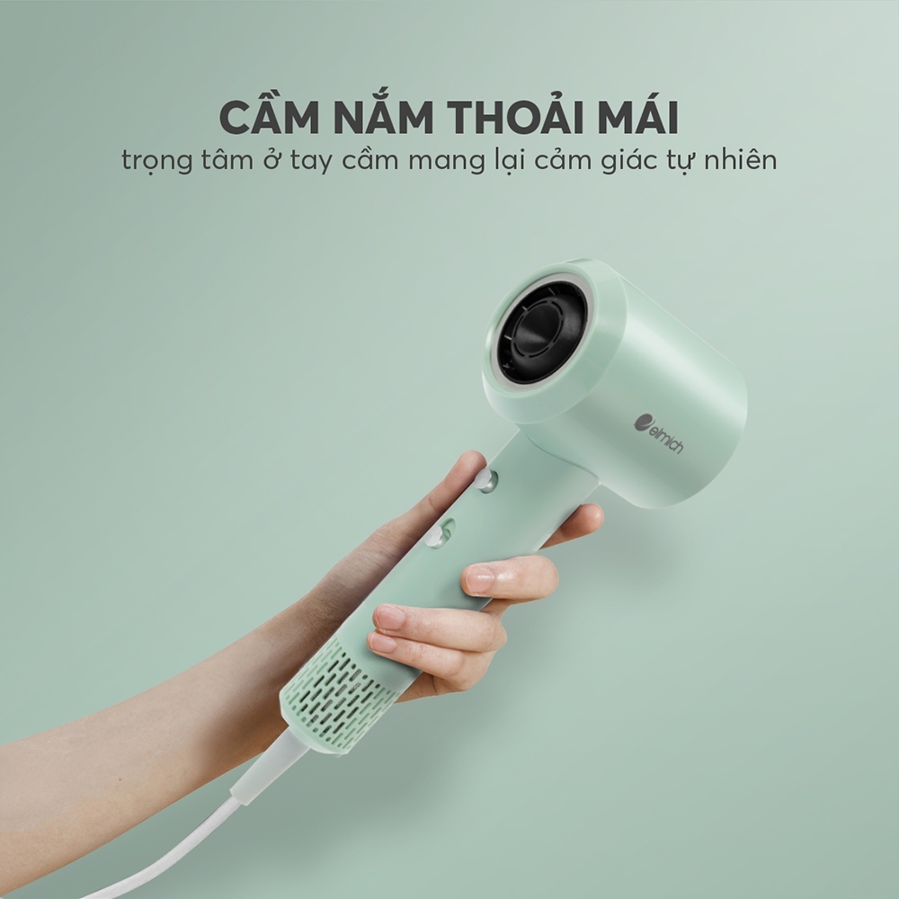 Máy Sấy Tóc Ion Elmich HDE-8592, Hàng Chính Hãng, Công Nghệ Sấy Không Cánh, Kèm Đầu Sấy - JoyMall