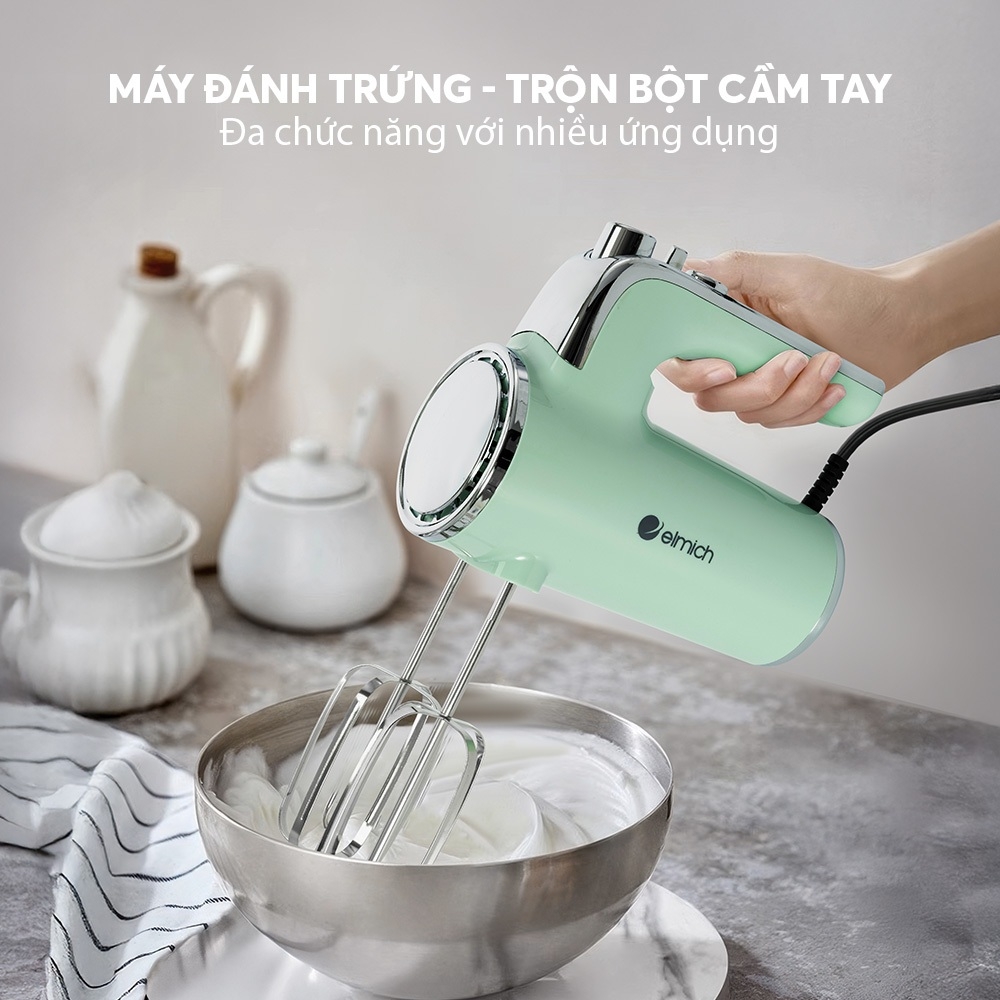 Máy Trộn Bột Cầm Tay Đa Năng Elmich MME-9116 400W, Hàng Chính Hãng, 5 Tốc Độ Trộn - JoyMall