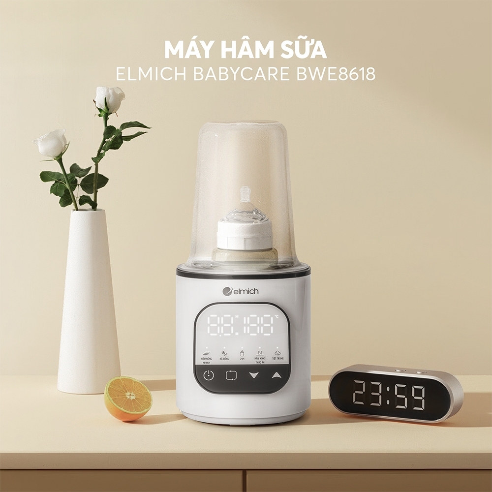 Máy Hâm Sữa Đa Năng Elmich Babycare BWE8618, Hàng Chính Hãng, 5 Chức Năng, Chống Chập Cháy - JoyMall